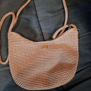 Tan Crochet Shoulder Bag